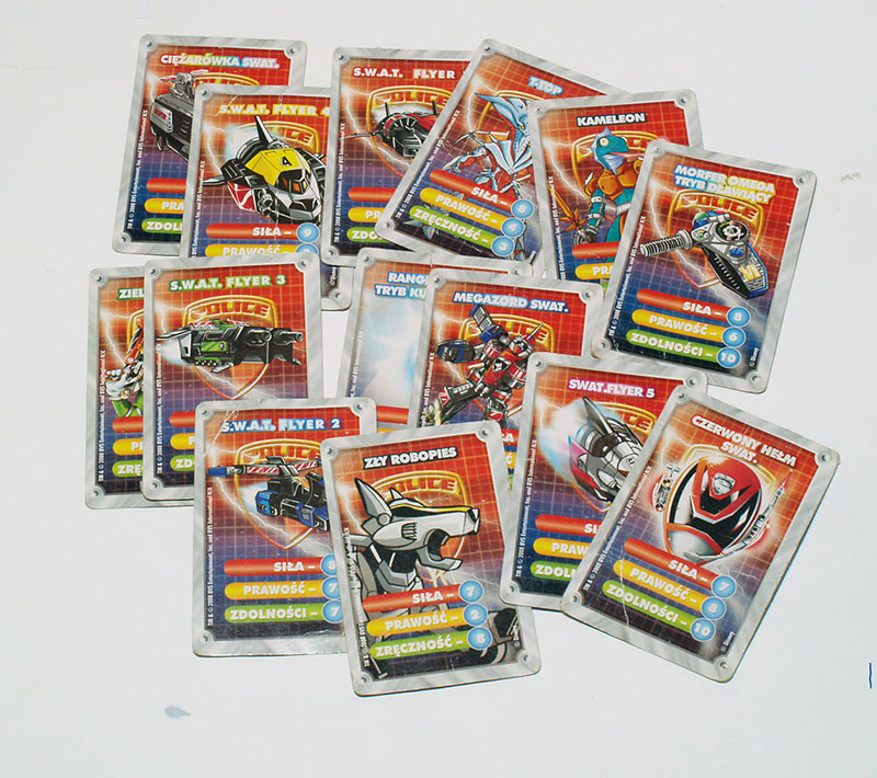 KARTY POWER RANGERS SPD, ZESTAW 14 KART