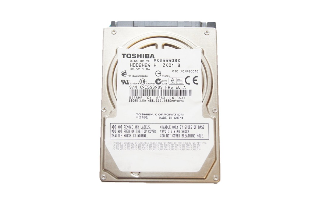DYSK TWARDY HDD 2.5'' TOSHIBA MK255GSX 250GB SATA