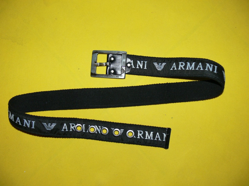 ARMANI BLACK PASEK DO JEANSÓW MATERIAŁOWY TANIO