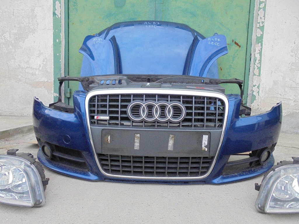 AUDI A4 B7 S-LINE 05- ZDERZAK KPL GRILL KOLOR LZ5C
