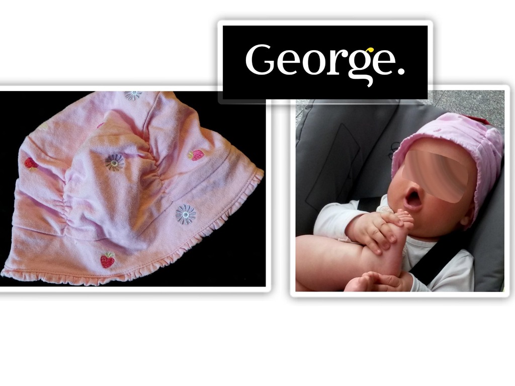 GEORGE Śliczna czapeczka dla niemowlaka 6-12 mce