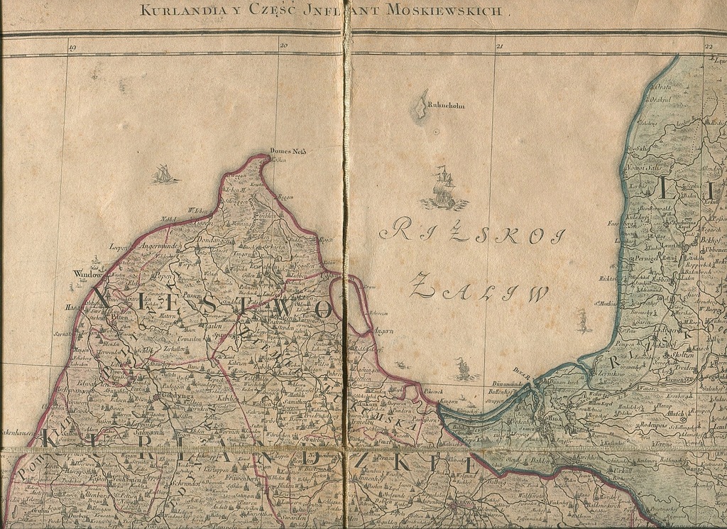 mapa INFLANTY KURLANDIA 1772 Łotwa Litwa