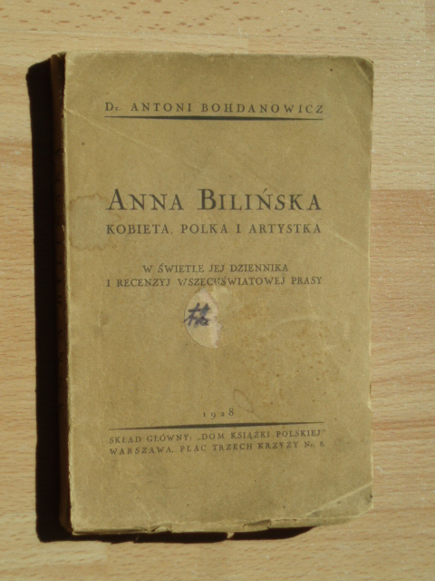 ANNA BILIŃSKA ARTYSTKA Dr. A. BOHDANOWICZ 1928 R