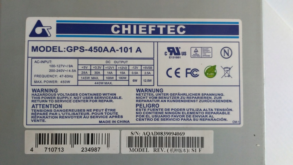 Zasilacz Chieftec GPS-450AA-101 A 450W