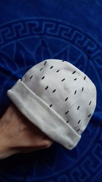 NOWA biała czapka bawełna ZESTAW 0-3 56cm new born