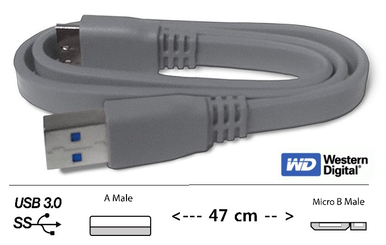 Kabel USB 3.0 A - Micro B *ULTRA speed oryginał WD