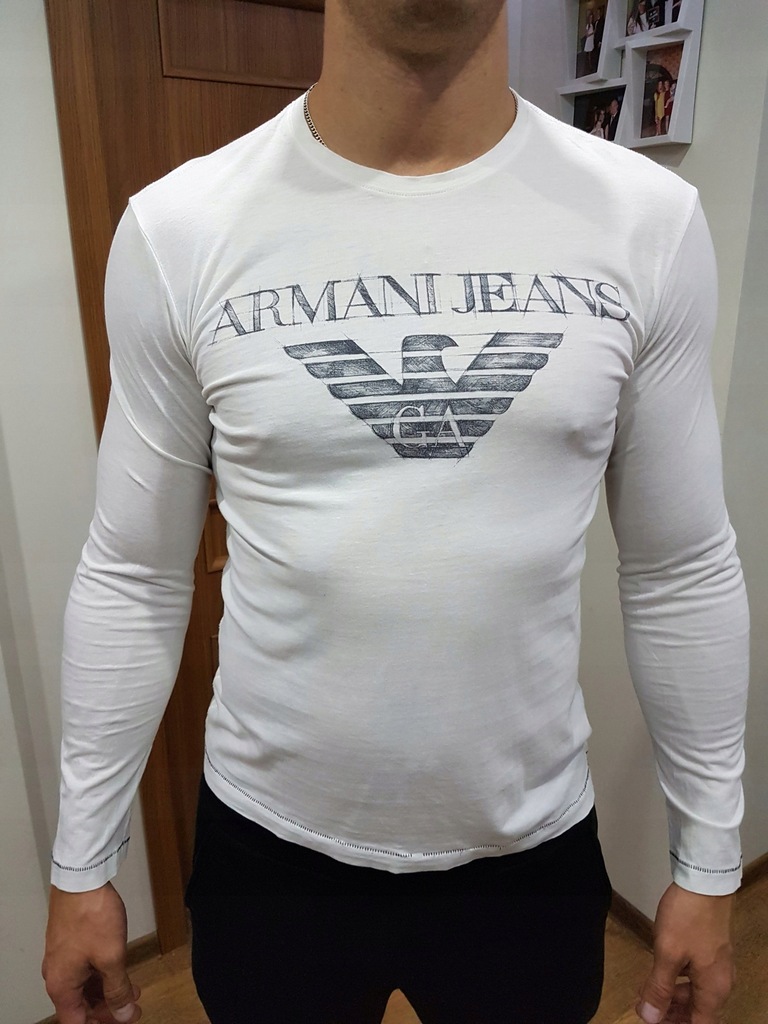Bluzka koszulka Armani Jeans biała rozmiar L
