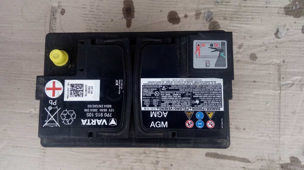 AKUMULATOR VARTA AGM 7P0915105 12V 68AH 380A 680A - 7176781498 ...