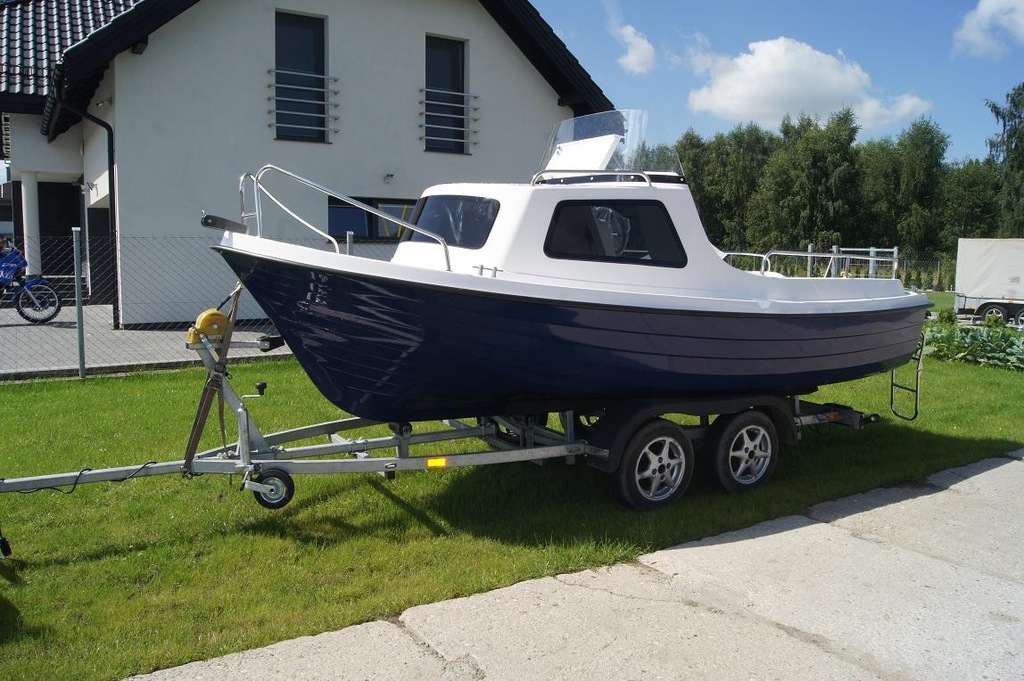 Lodź jacht wiosłowo motorowa KORMORAN 490 okazja 