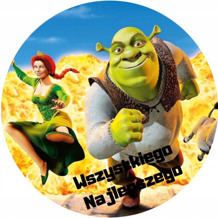 Opłatek na tort SHREK Fiona urodziny GRATIS+NAPIS