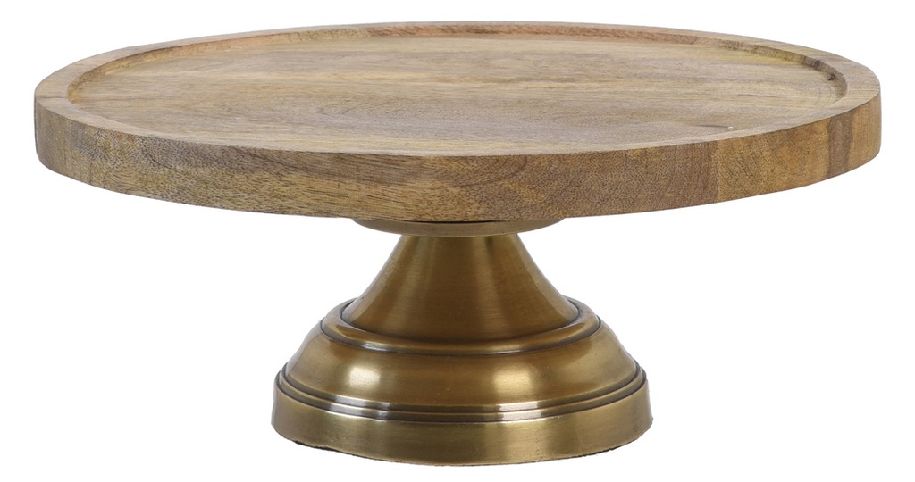 Patera na owoce Stylowa drewniana Retro 28cm Tort
