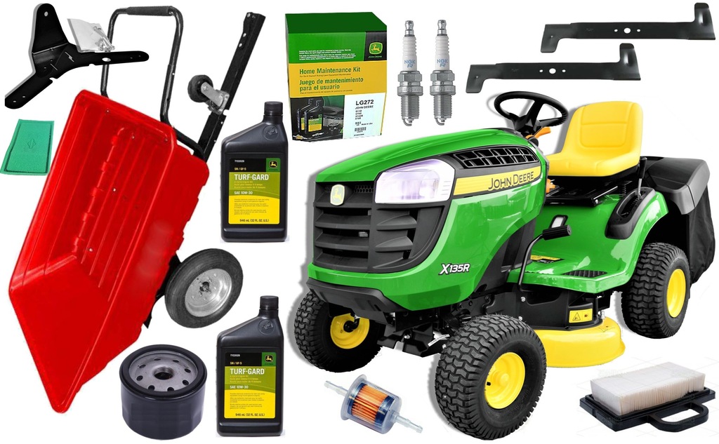 Traktorek John Deere X135R 2018 WIOSNA + kpl. NOŻY