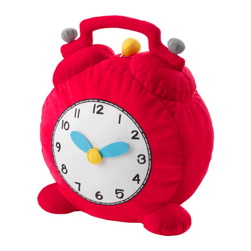 IKEA HEMMAHOS Pluszak, zegar, czerwony
