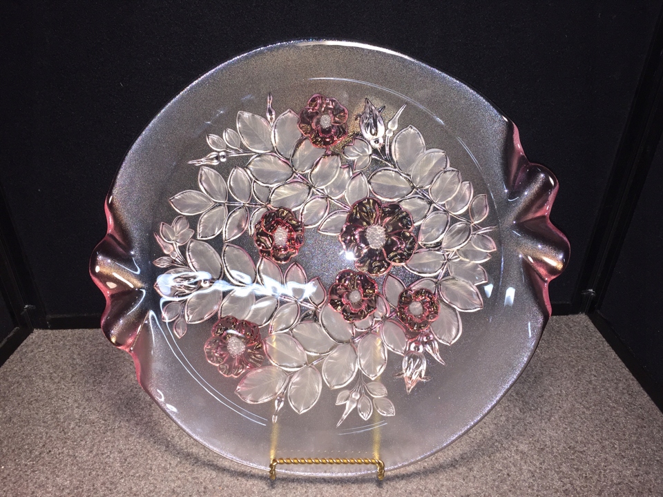 patera Vintage Mikasa Rosella pink crystal glas