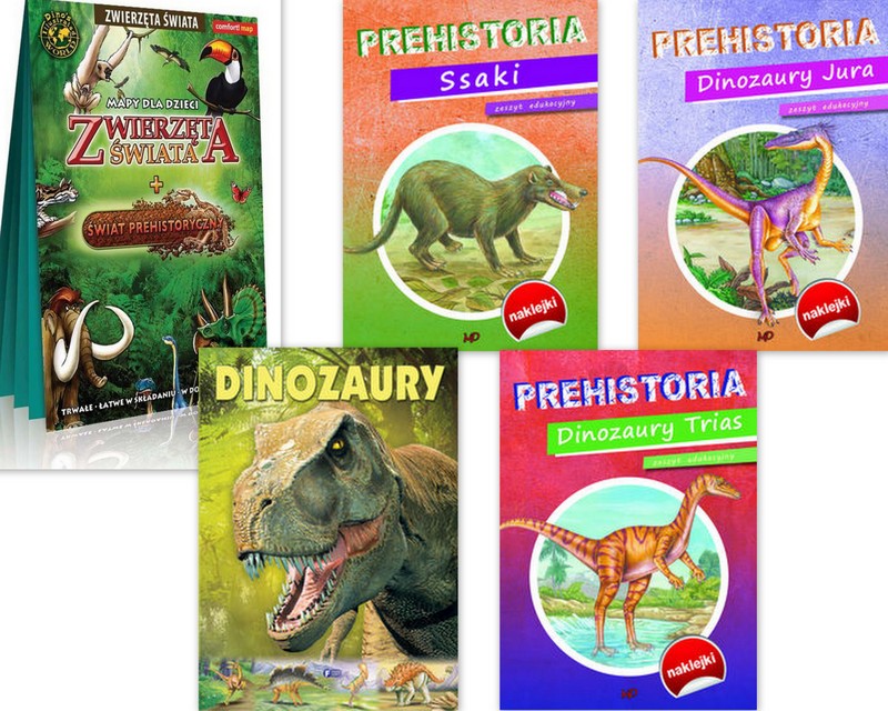 Mapy Zwierzęta świata Dinozaury Prehistoria Trias