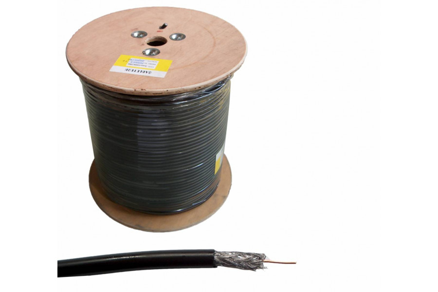 Cabletech Czarny Kabel Koncentryczny F690 BV 305m