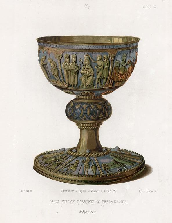 chromolitografia 1858 Trzemeszno KIELICH DĄBRÓWKI