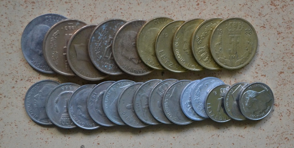 Luksemburg - zestaw 24 monet - każda inna BCM