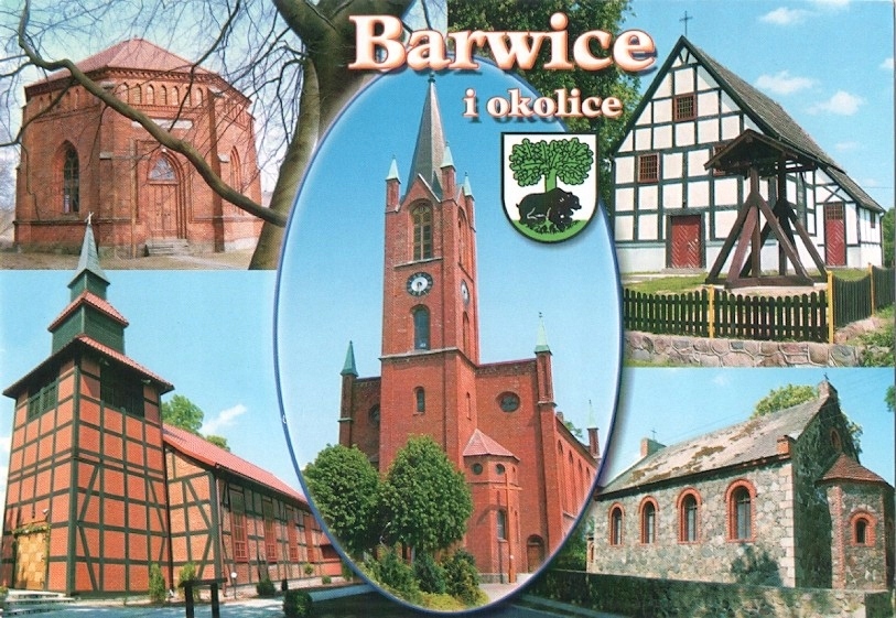 BARWICE - BIAŁOWĄS - OSTROWĄS - KOŚCIÓŁ + HERB -