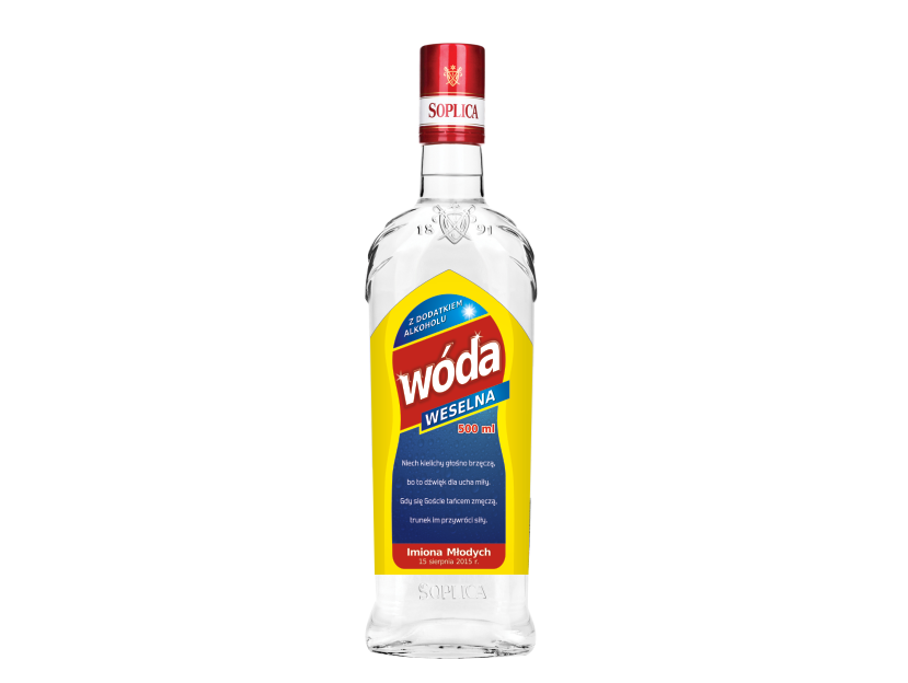 Naklejki Etykiety na Wódkę Weselną Soplica 8 szt.