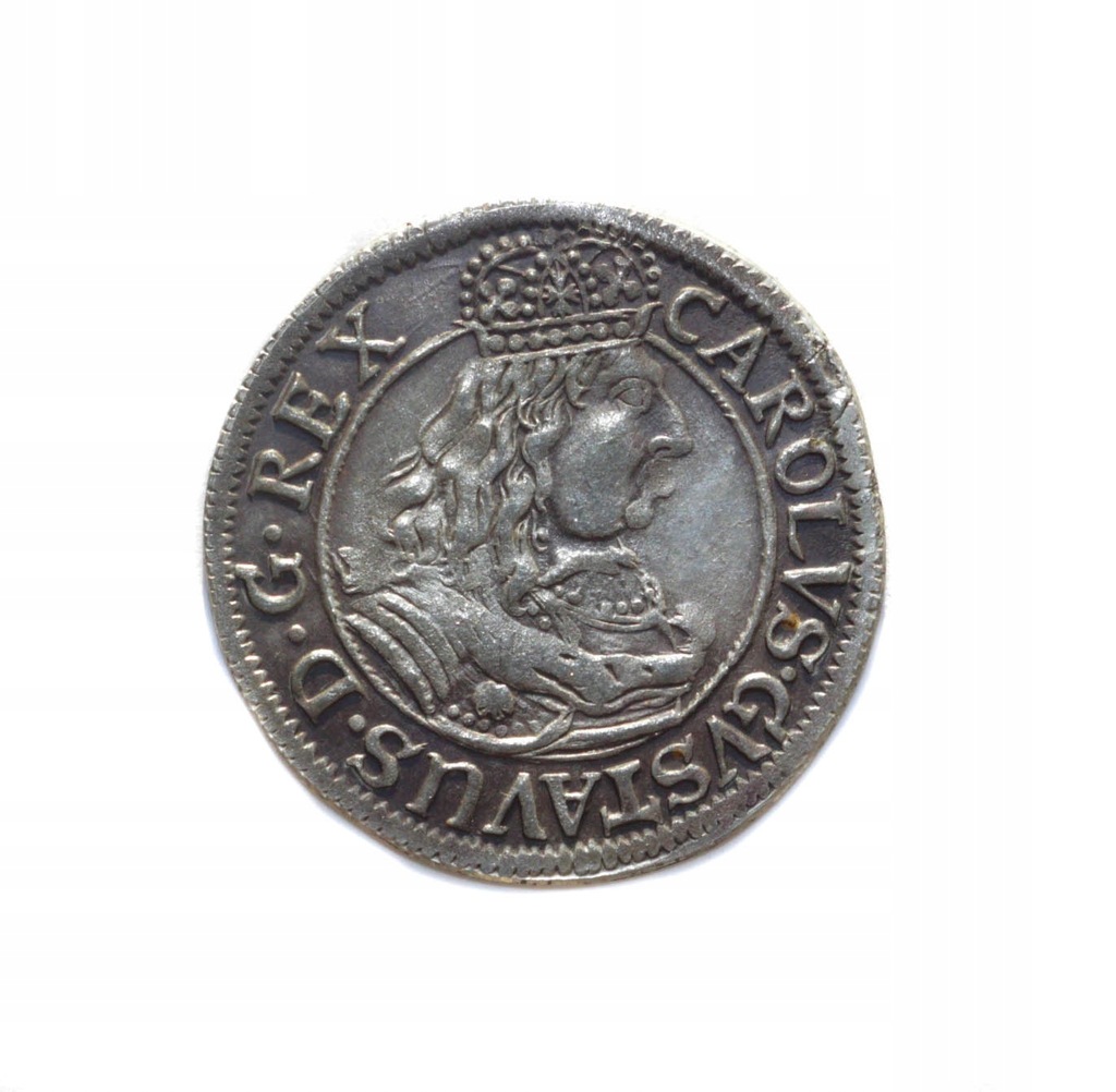 Moneta ort 1657 Elbląg Carolus Gustavus