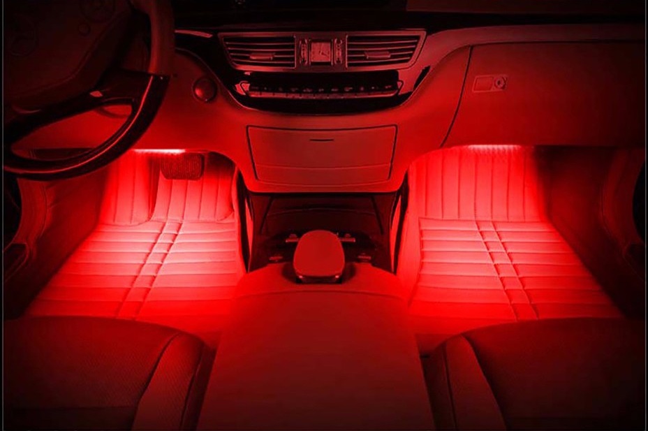 цена Подсветка освещение салон салона  автомобиля лента накладка  лед  rgb 4x9