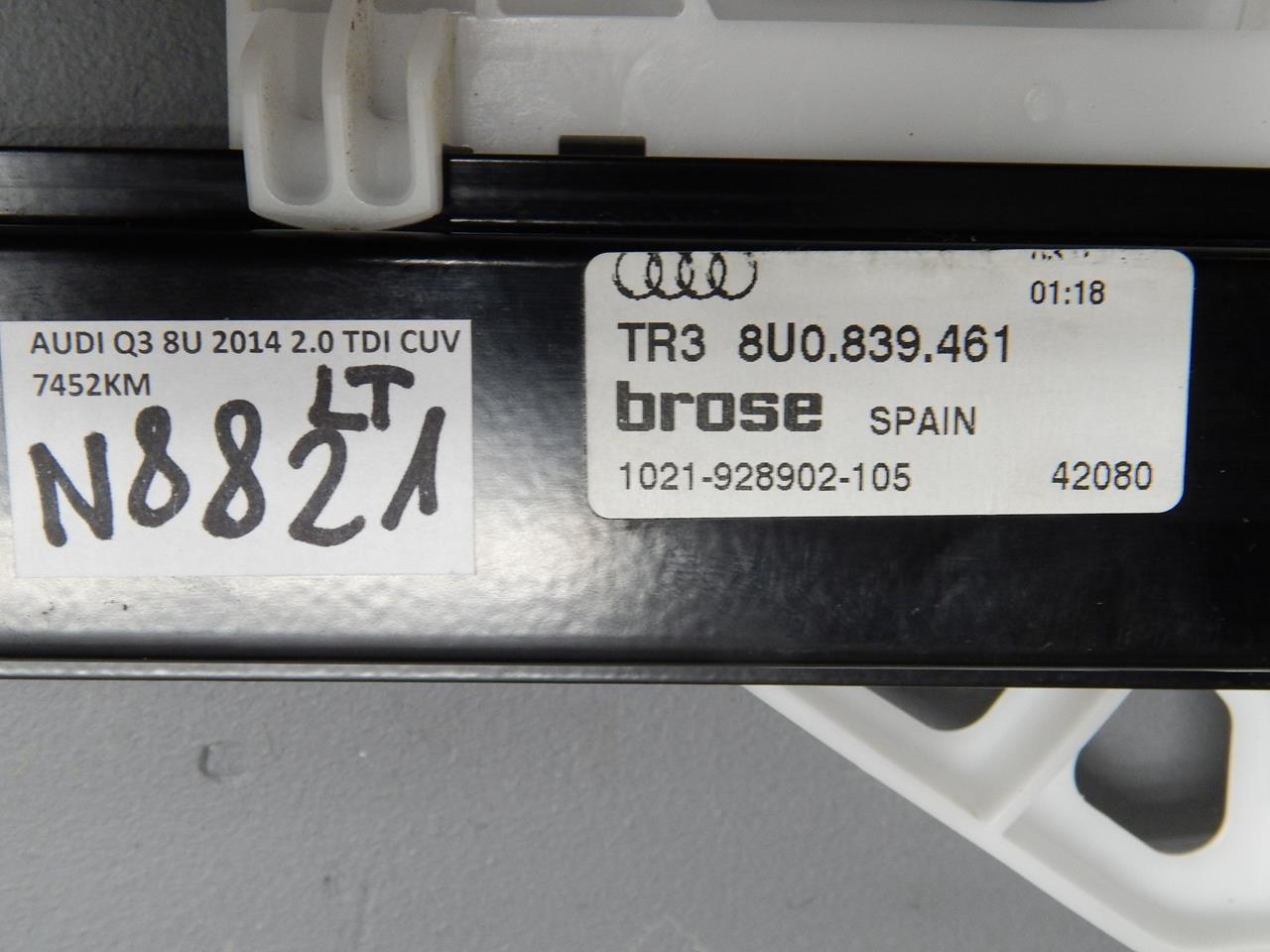 AUDI Q3 8U mechanism windows left rear part 8U0839461