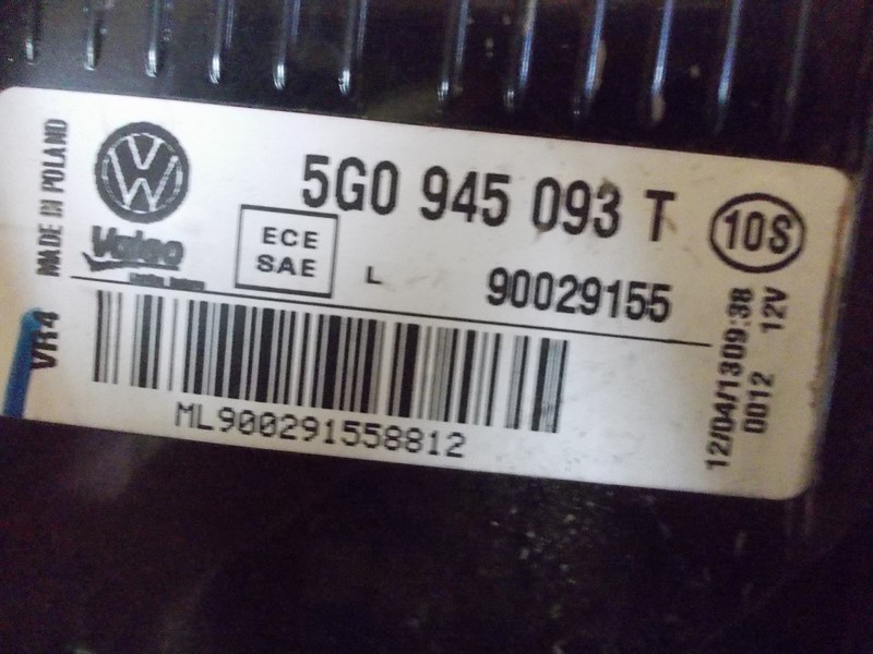 LIGHT REAR PART LEFT VW GOLF VII 7 FOR THE BONNET 5G0945093T