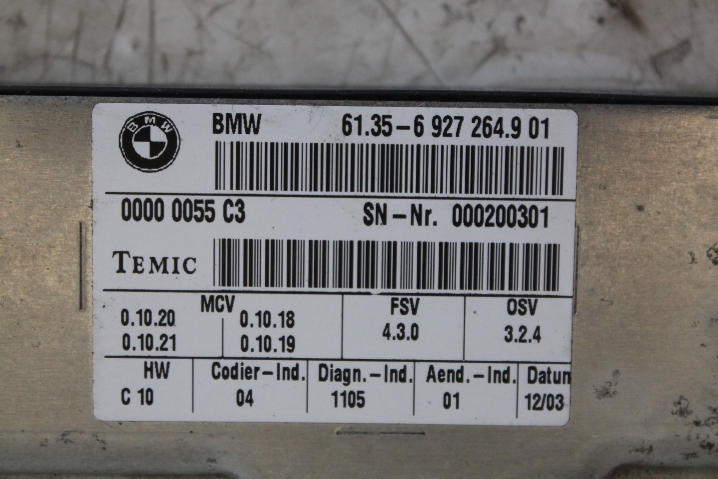 MODULE CONTRÔLE SIÈGE 6927264 BMW E65