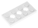 LEGO Płytka z dziurkami 2x4 3709b biała - 2 szt.