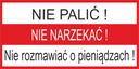 INZP10 nie palić .... śmieszna naklejka 10x20 cm