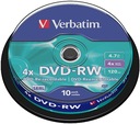 VERBATIM DVD-RW ДИСКИ 4,7ГБ ПЕРЕЗАПИСЫВАЕМЫЕ 10шт.