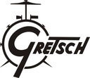 Наклейка Gretsch черная на белой веревке 19х16,5см