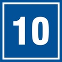 Табличка номер 10, плита ПВХ 10х10.