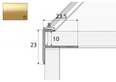 Лестничный профиль под плитку А85 - 200см ЗОЛОТО