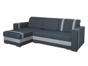 Rozkladacia rohová sedačka BOKEL - šedomodrá ekokoža / modrá Plocha na spanie - dĺžka (cm) 191-200 cm