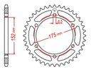 ЗАДНЯЯ ЗВЕЗДОЧКА JT DT 125 X R WR 125 TDR R X