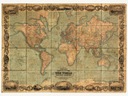 ДЖОНСОН 1847 Карта мира, холст