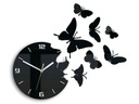 Nástenné hodiny MOTIL 3D - ULTRA TICHÁ SUPER FARBY Kód výrobcu zegar butterfly3d_black