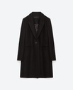 Zara wełniany płaszcz o męskim kroju czarny XS 34 Rodzaj klasyczny
