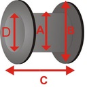 Tunel plug čierno biely silikónový earskin 6mm Materiál v kontakte s telom silikón