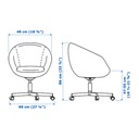 SKRUVSTA krzesło obrotowe biały IKEA Wysokość mebla 86 cm