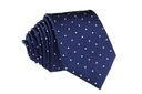 ГАЛСТУК МУЖСКОЙ УЗКИЙ - ТЕМНО-СИНИЙ С БЕЛЫМИ ТОЧКАМИ