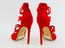 Červené semišové sandále podpätky Seastar r36 Veľkosť 36