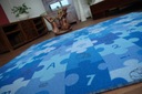 Detský koberec 125x200 PUZZLE modrý CHLAPEC Šírka 1.25 m