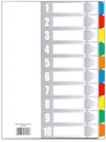 Разделители картонные, ламинированные вкладыши для папок А4, от 1 до 10 цветов.