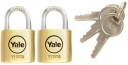 2x НАВЕСНОЙ ЛАТУННЫЙ ЗАМОК YALE Система с одним ключом, 20 мм