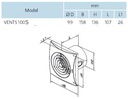 Ventilátor fi 100 mm QUIET S standard Priemer 100 mm