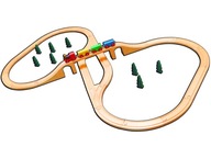 Гарний набір дерев'яна залізниця 35EL-розпродаж !