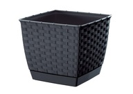 Kvetináč Prosperplast 14 cm x 16,5 x 14 cm priemer 16,5 cm plast čierny